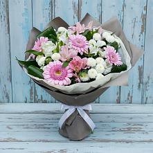 Букет цветов из:  Герберы, Альстромерии и Хризантемы в Шварцевский
