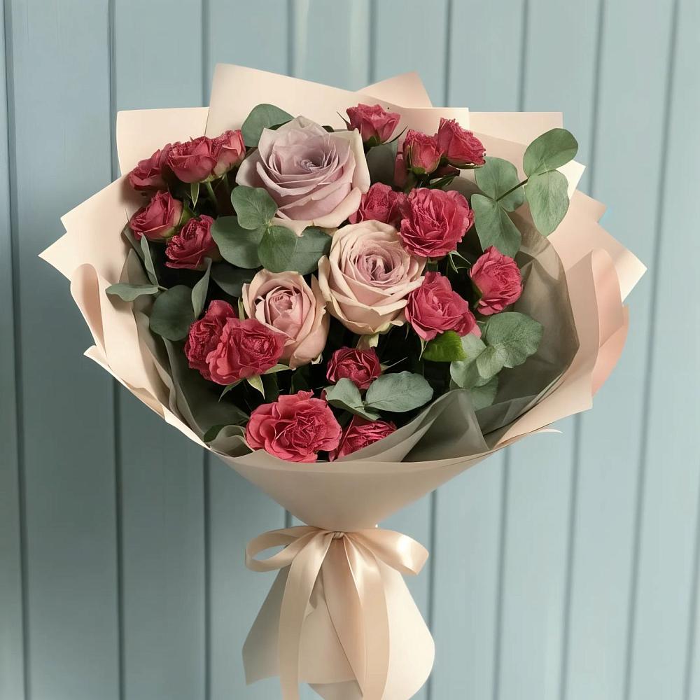 Букет цветов из: Гвоздики и Розы в Шварцевский