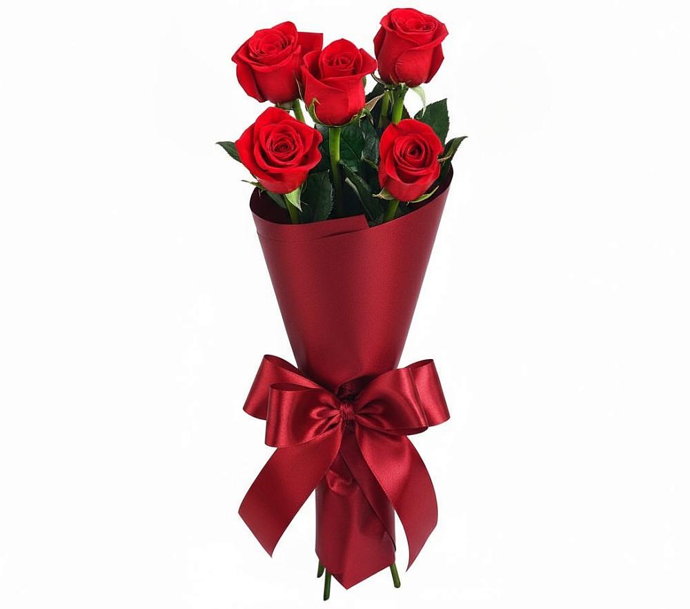 Букет 5 Красных роз Эдлесс Лав в Шварцевский