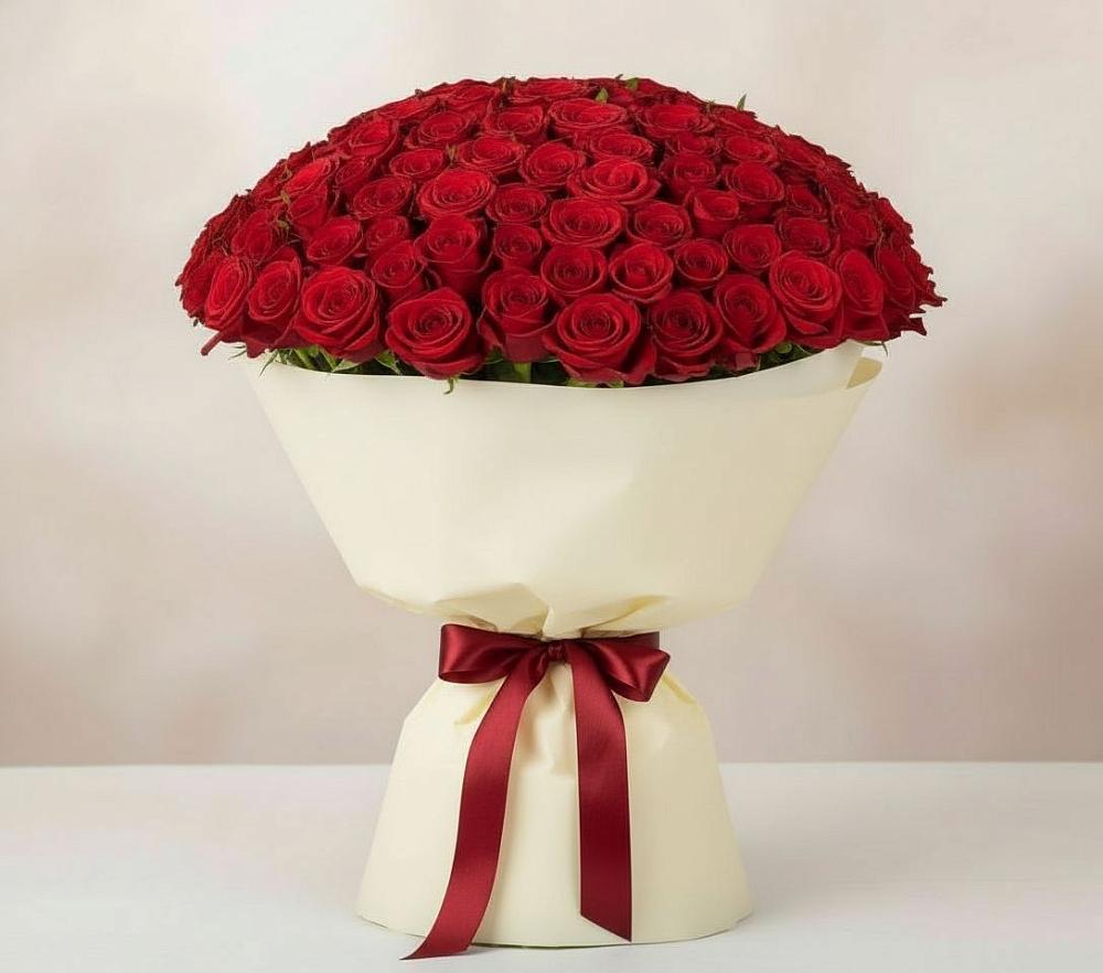 Букет 101 Красная роза Милано в Шварцевский