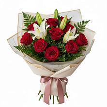 Букет цветов из:  Лилии и Розы в Шварцевский