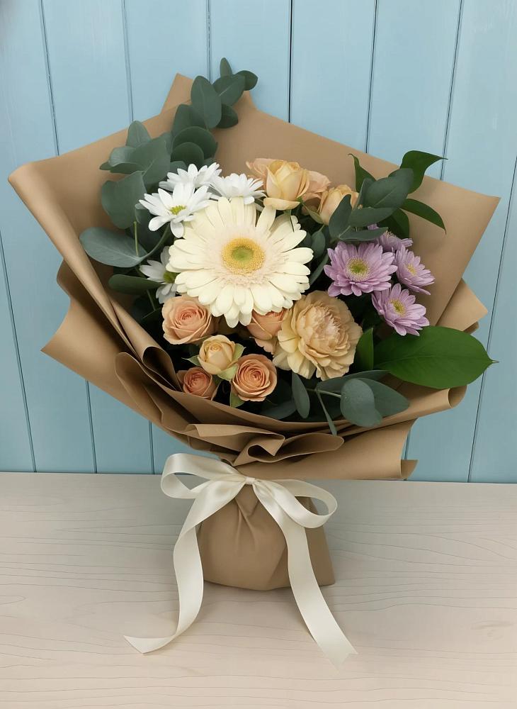 Букет цветов из: Герберы и Хризантемы в Шварцевский