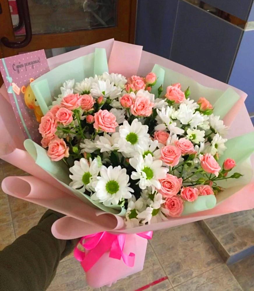 Букет цветов из: Розы и Хризантемы в Шварцевский