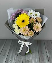 Букет цветов из:  Розы, Герберы и Хризантемы в Шварцевский