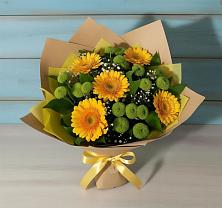 Букет цветов из:  Герберы и Хризантемы в Шварцевский