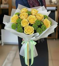 Букет цветов из:  Хризантемы и Розы в Шварцевский