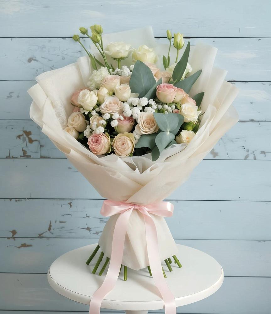 Букет цветов из: Розы и Лизиантусы в Шварцевский