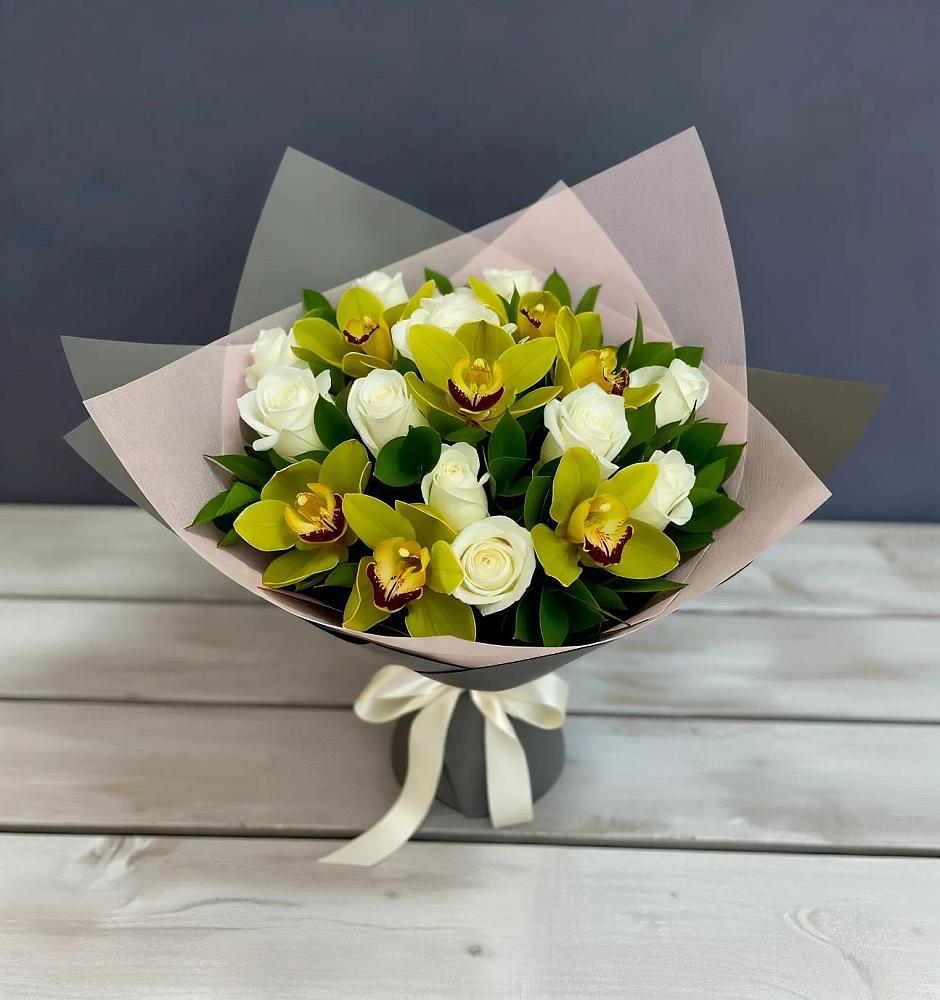 Букет цветов из: Орхидеи и Розы в Шварцевский