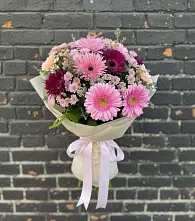 Букет цветов из:  Герберы и Хризантемы в Шварцевский