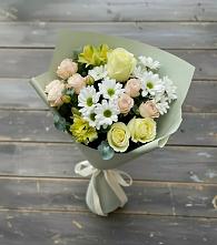 Букет цветов из:  Альстромерии, Розы и Хризантемы в Шварцевский