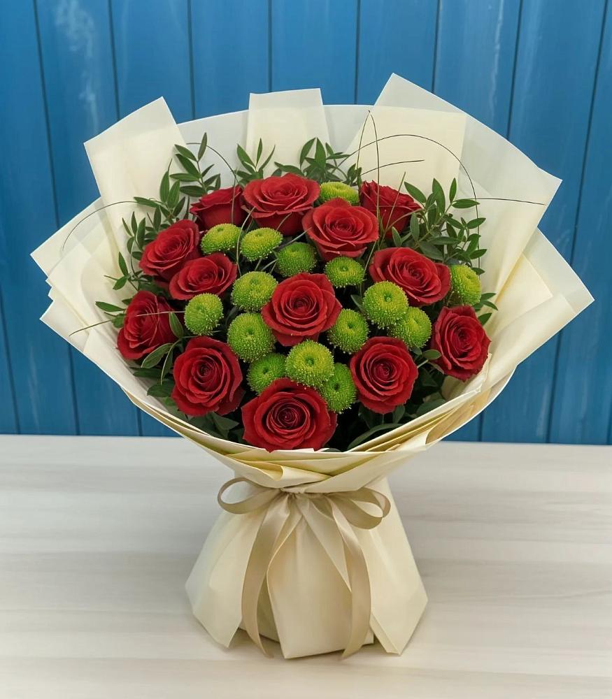 Букет цветов из: Розы и Хризантемы в Шварцевский